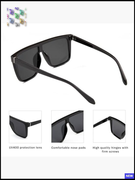 Luxury Square Sunglasses Trendy Flat Top UV400 Protection Lightweight Unisex main image 5